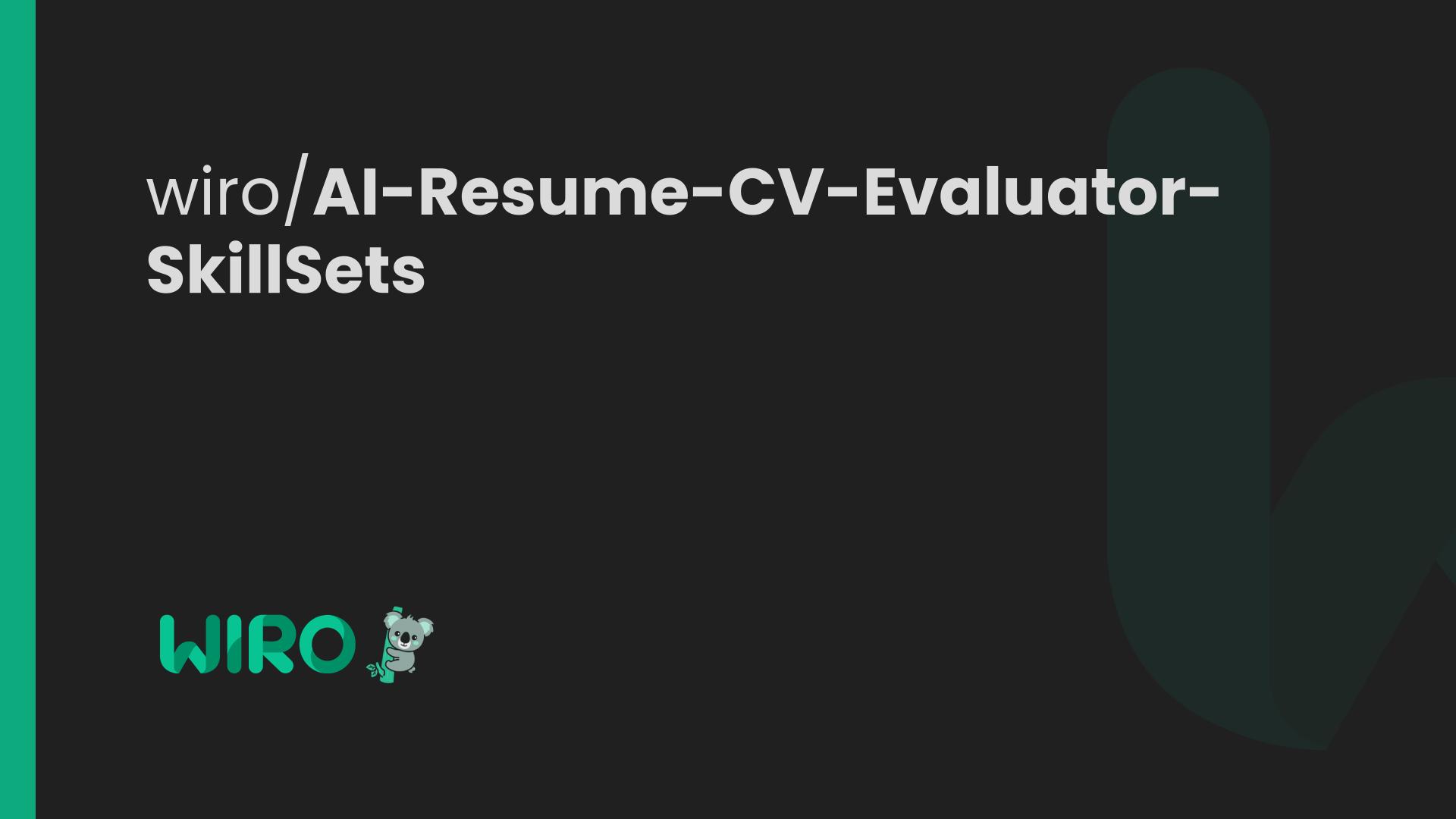 AI-Resume-CV-Evaluator-SkillSets - AI Tool Cover Image